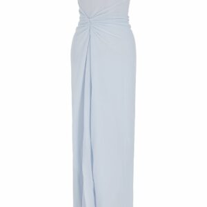 Strapless Draped Jersey Long Dress