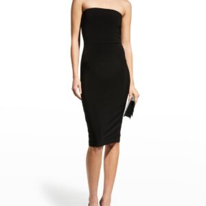 Strapless Knee-Length Fitted Dress