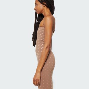 Strapless Midi Dress With Elastic