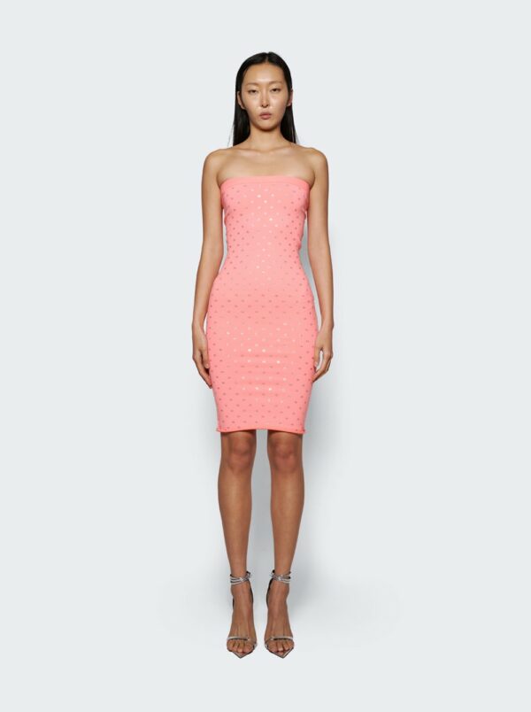 Strapless Midi Dress With Elastic Anime Pink