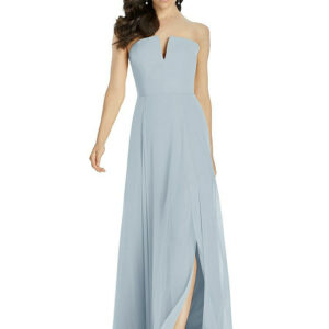 Strapless Notch Chiffon Maxi Dress in Mist