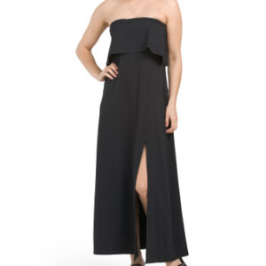 Strapless Overlay Slit Dress For Women