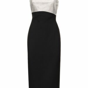 Strapless Silk & Wool Midi Dress