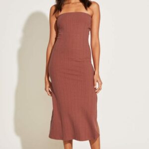 Strapless West Dress - Copper Organic Rib