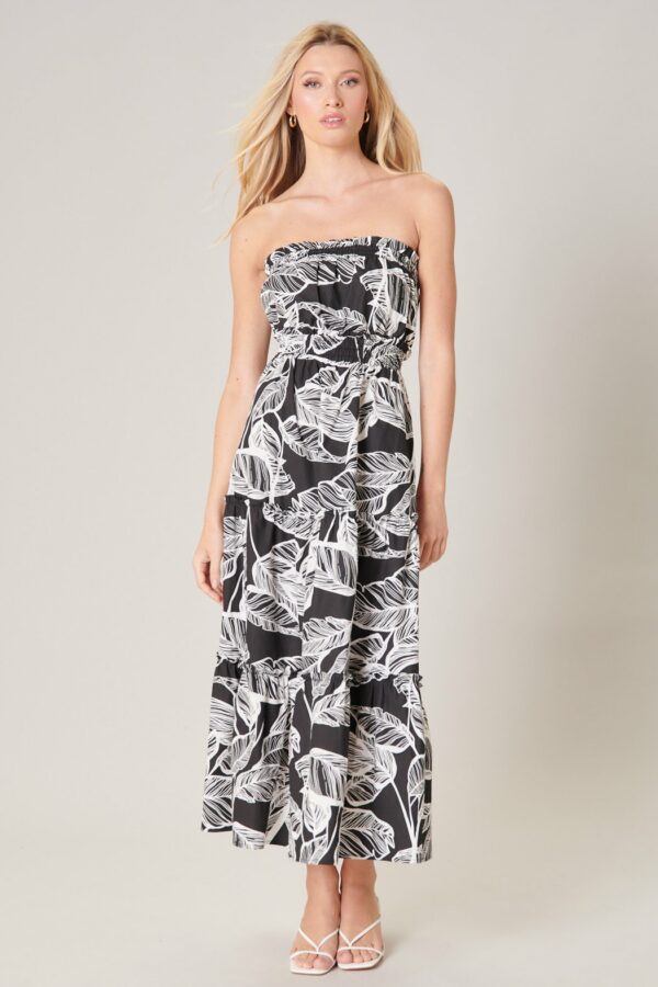 Sunny Days Strapless Tiered Maxi Dress