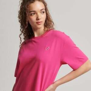 Superdry Women's Women's Essential T-Shirt Dress Pink / Raspberry Sorbet - Size: 8 Size: 4