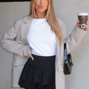 Sweet Lips Bubble Mini Skirt Black