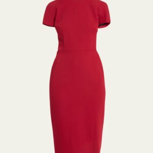 T-Shirt Fitted Midi Dress with Back Zipper