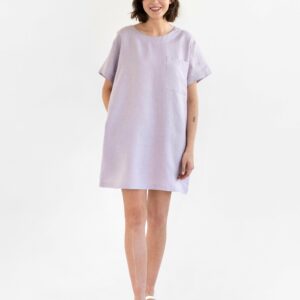 T-shirt linen dress MIJAS in Lilac