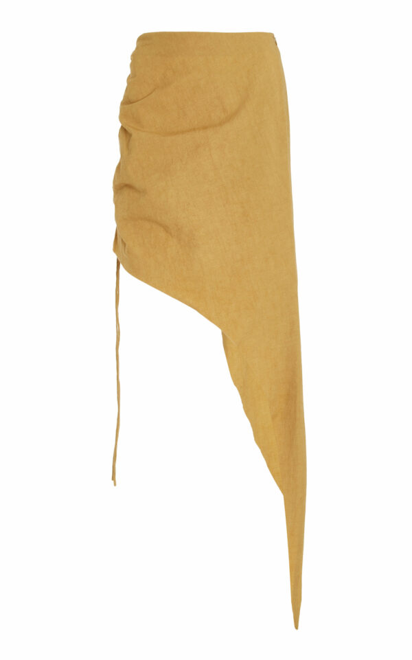 TG Botanical - Vesta Asymmetrical Cotton-Blend Skirt - Yellow - L - Moda Operandi