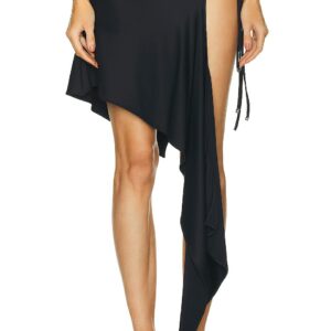 THE ATTICO Asymmetrical Skirt in Black