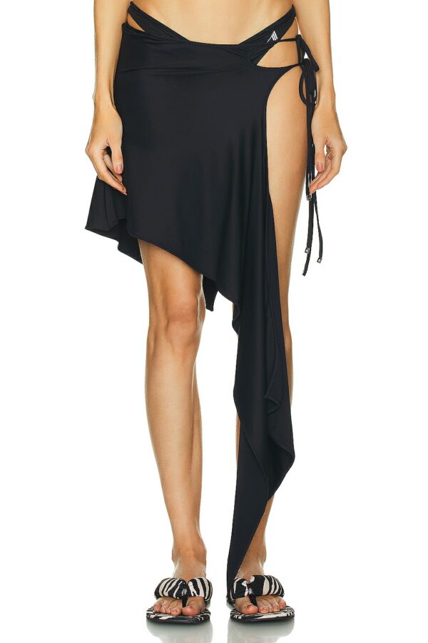 THE ATTICO Asymmetrical Skirt in Black