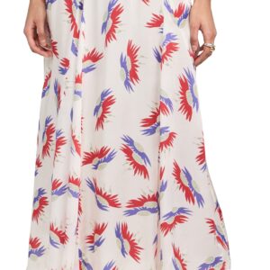 THE GREAT. The Godet Skirt White Birds of Paradise Print 1