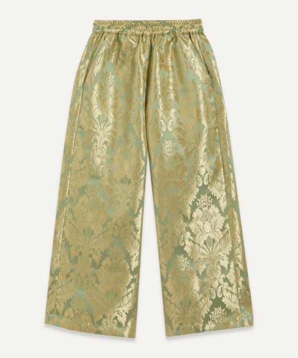 THE MEANING WELL Women's Jacquard Green Mica Culottes