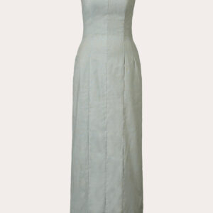 TOVE Women's Alex Strapless Dress in Pale Turquoise Wool/Linen