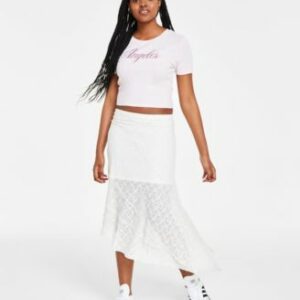 Tai Apparel La Baby Tee Cropped Top Ikeddi Asymmetrical Lace Skirt