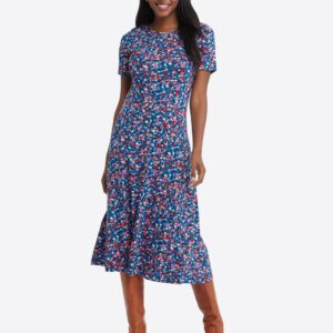 Tammy Midi T-Shirt Dress in Spring Ditsy Floral