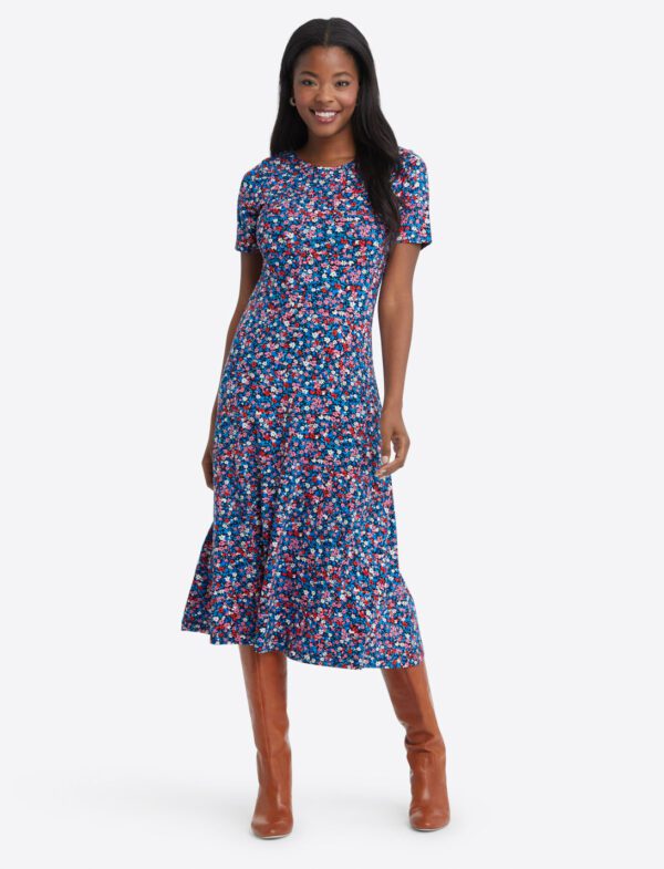 Tammy Midi T-Shirt Dress in Spring Ditsy Floral