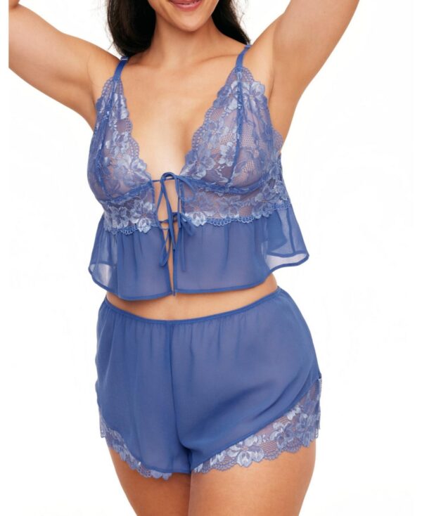 Tammy Women's Plus-Size Camisole & Shorts Set Lingerie - Dark blue