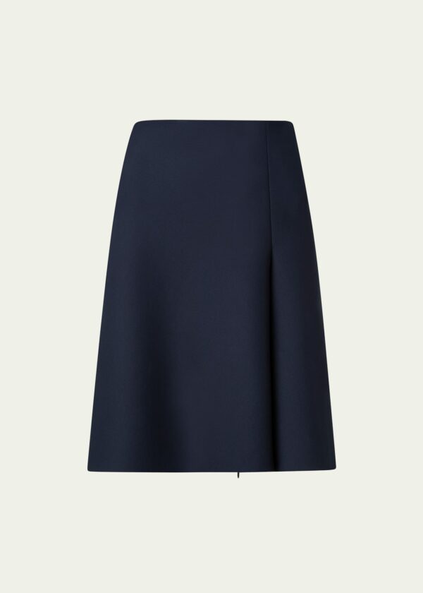 Techno Neoprene Skirt with Asymmetrical Zip-Front Slit