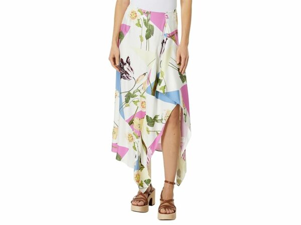 Ted Baker Saphiya Midi Skirt with Asymmetric Panel (White) Women's Skirt