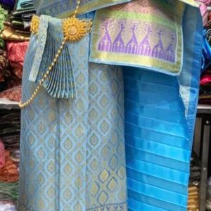 Thai Traditional Skirt Maxi Silk Sarong Dress Dance Ready To Wear Mix Color