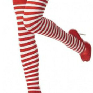 Halloween Red Stockings Stripes Print Over-The-Knee Cosplay Stockings