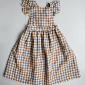 The Simple Folk Gingham Pinafore Dress / Bronze Gingham