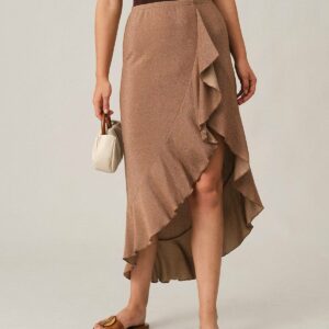 The Solid Tulip Hem Ruffle Skirt