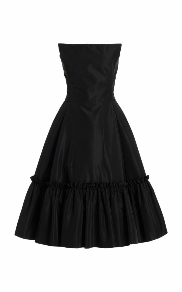 The Vampire's Wife - The Endurance Strapless Satin Midi Dress - Black - UK 14 - Moda Operandi