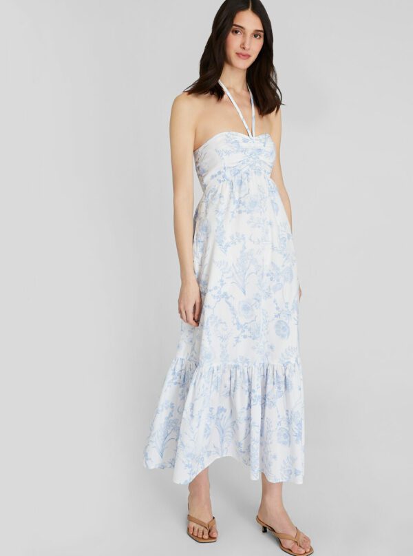 Toile Print Halter Maxi Dress