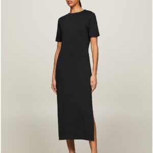 Tommy Hilfiger Women's Slim Interlock Midi T-Shirt Dress - Black - XS