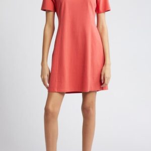 Treasure & Bond Seamed Organic Cotton T-Shirt Dress in Red Cranberry at Nordstrom, Size Xx-Large