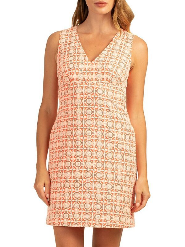 Trina Turk Women's Alyssa Geometric Mini Shift Dress - Orange - Size 12