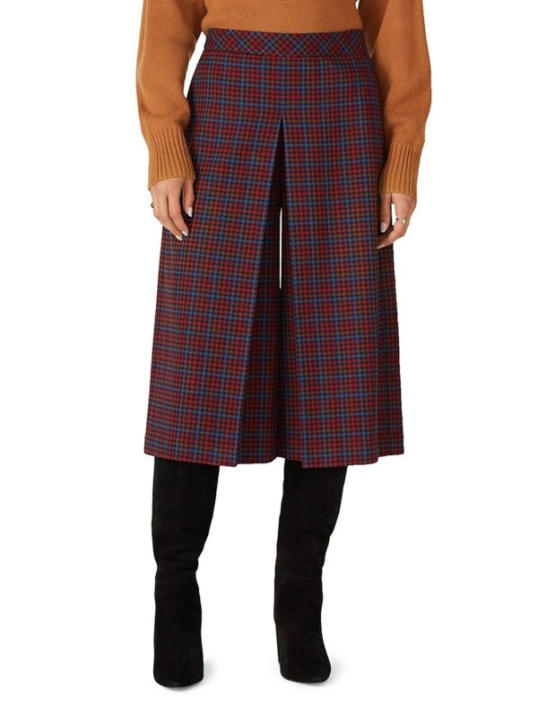 Trina Turk Women's Prizzi Plaid Culottes - Red - Size 12