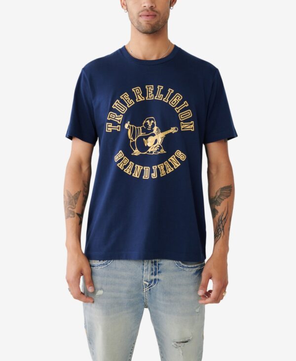 True Religion Men's Short Sleeve Trbj Buddha T-shirt - Dress Blue