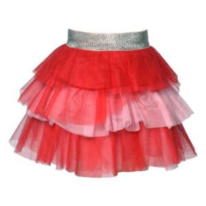 Truly Me Tiered Colorblock Tulle Skirt in Red Multi at Nordstrom, Size 6