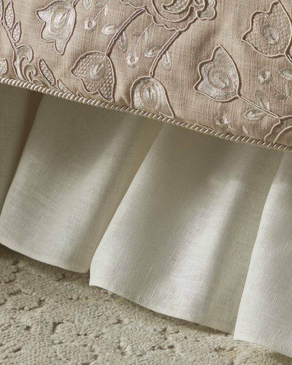 Tulip Embroidered Queen Ruffle Dust Skirt