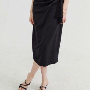 Tulip Wrap Skirt Black