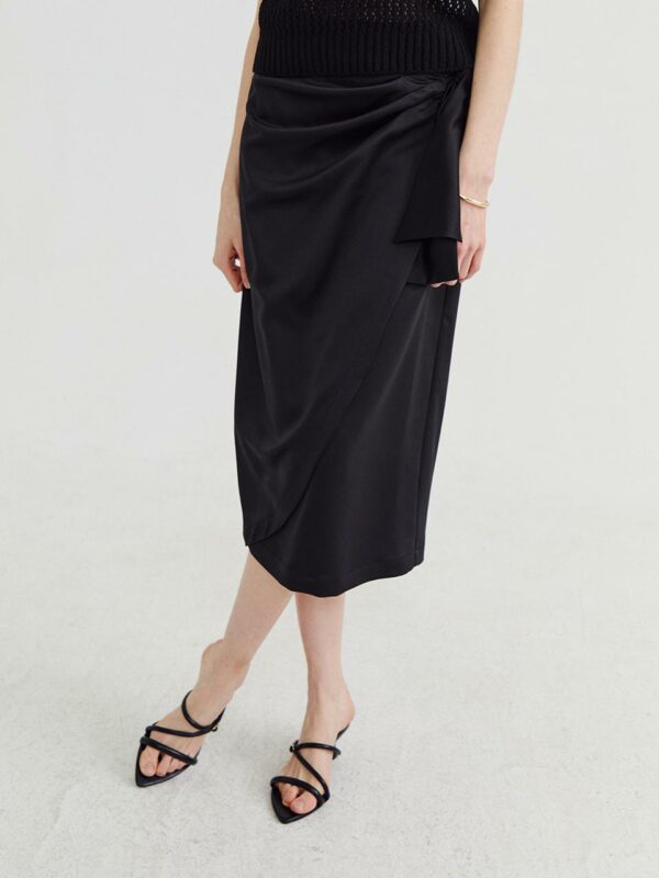 Tulip Wrap Skirt Black