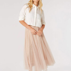 Tulle A-Line Midaxi Skirt