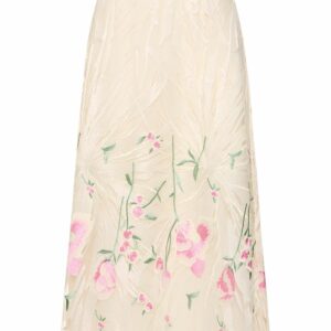 Tulle Embroidered Midi Skirt