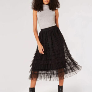 Tulle Layered Midi Skirt