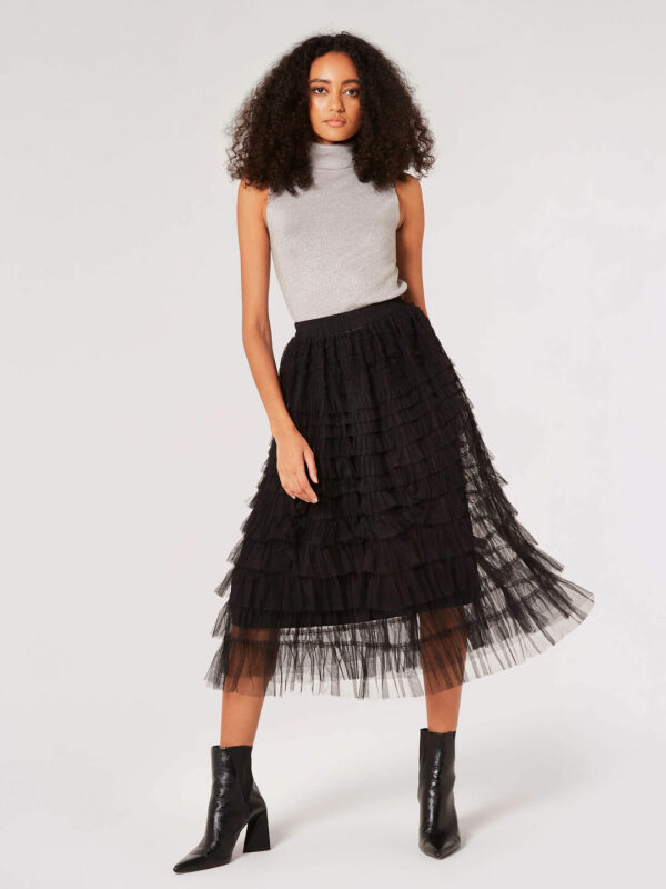 Tulle Layered Midi Skirt