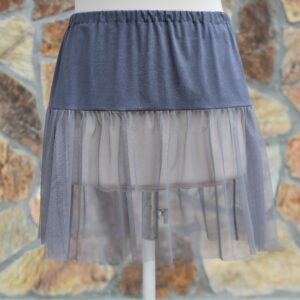 Tulle Skirt Dress Extender Slip, Lace Top Shirt Extender, Gray - With Length & Size Option