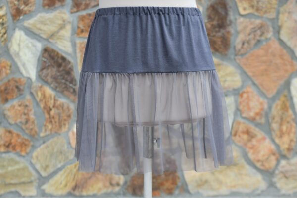 Tulle Skirt Dress Extender Slip, Lace Top Shirt Extender, Gray - With Length & Size Option