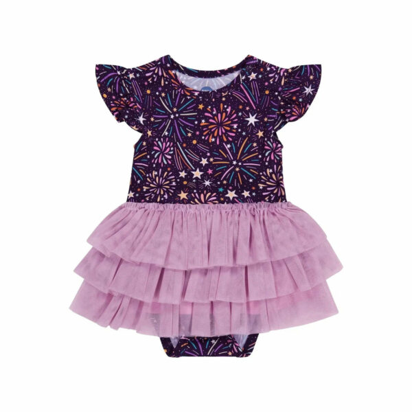 Tulle Skirted Bamboo Bodysuit - Firework