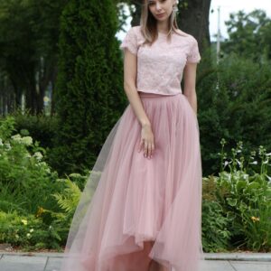 Tulle "Sun-Shaped" Skirt With A Train/Circle Floor Bridesmaid Wedding For Photo Shoot