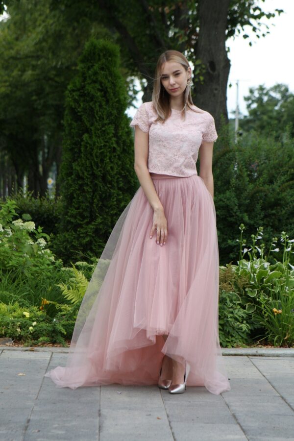 Tulle "Sun-Shaped" Skirt With A Train/Circle Floor Bridesmaid Wedding For Photo Shoot