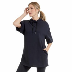 UGG Women's Kassey Hooded T-Shirt Dress Black Dresses M